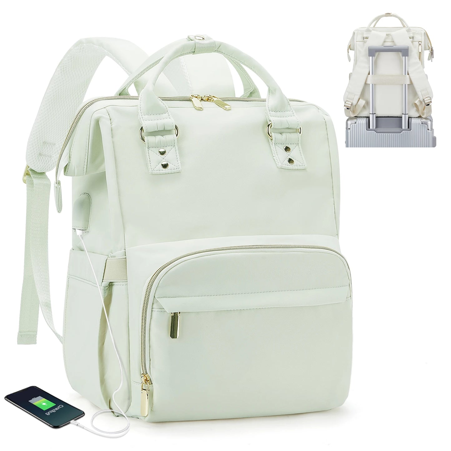 Women's Water-Resistant Laptop Backpack with USB Charging Port