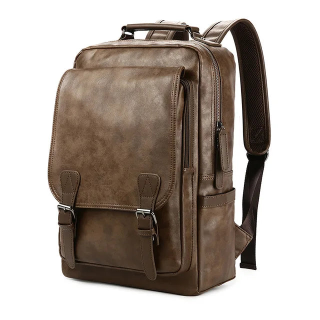 Premium Waterproof Leather Laptop Backpack for Men