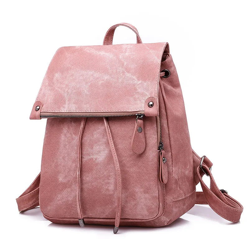 Women's Vintage Leather Backpack - Multifunctional Shoulder Bag