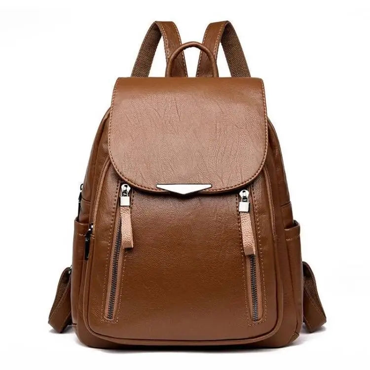 Women's Luxury PU Leather Backpack - Large Capacity Travel & Business Bag
