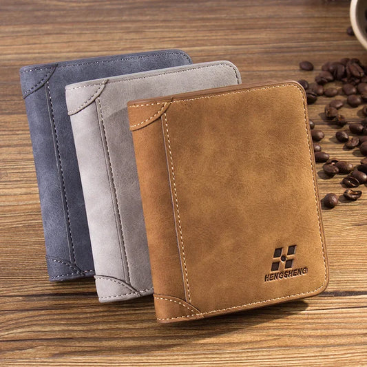 Men's Slim Bifold Wallet - Premium PU Leather Multi-Card Holder