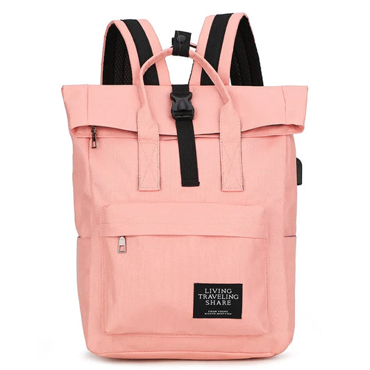 Women's Oxford Backpack - Multi-Pocket School & Laptop Bag