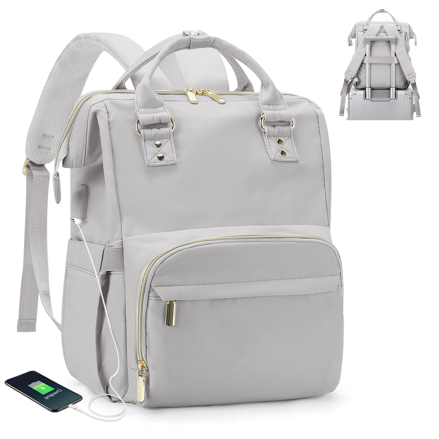 Women's Water-Resistant Laptop Backpack with USB Charging Port
