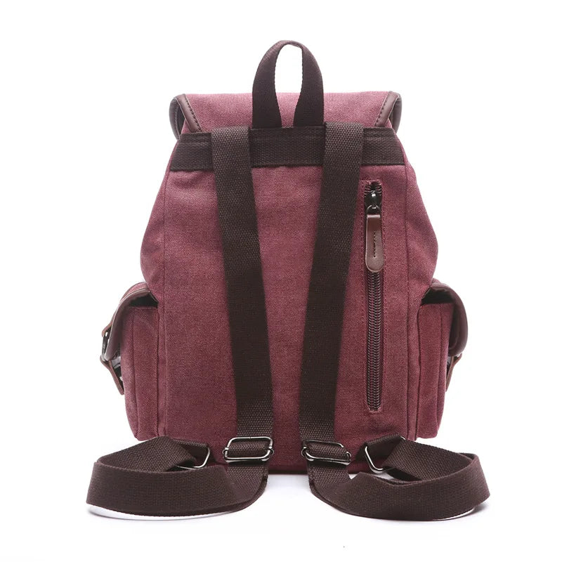 AUGUR Vintage Canvas Backpack - Large Capacity Travel & School Bag