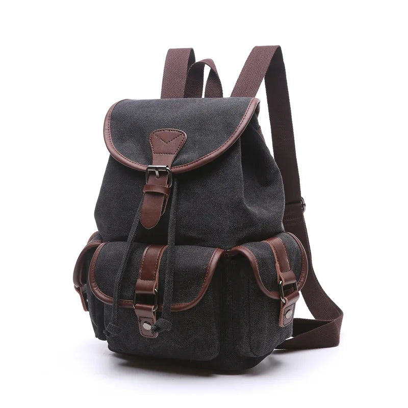 AUGUR Vintage Canvas Backpack - Large Capacity Travel & School Bag