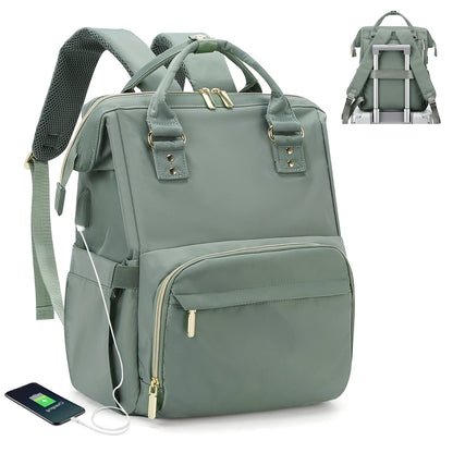 Women's Water-Resistant Laptop Backpack with USB Charging Port