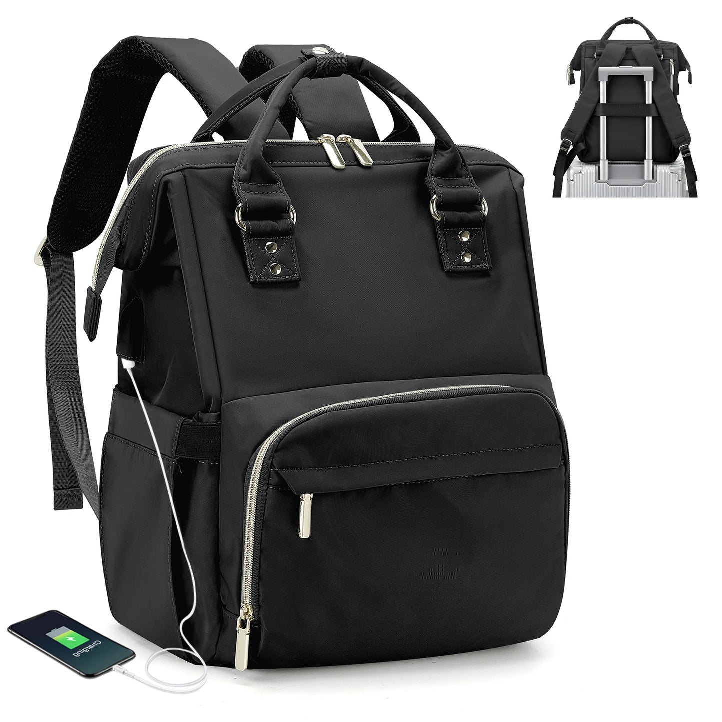 Women's Water-Resistant Laptop Backpack with USB Charging Port