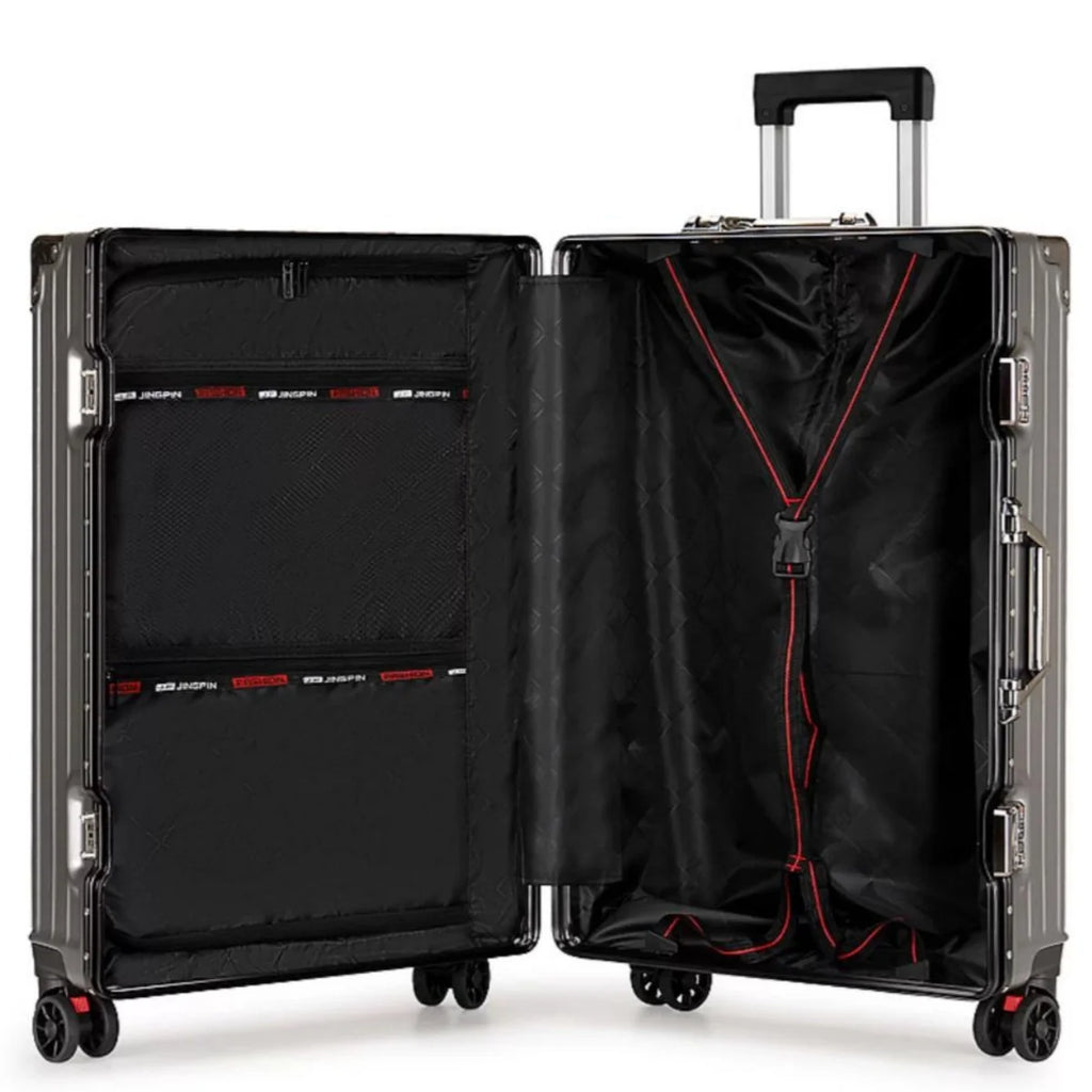 Aluminum Frame Suitcase with Spinner Wheels & TSA Lock (20–26 Inch)