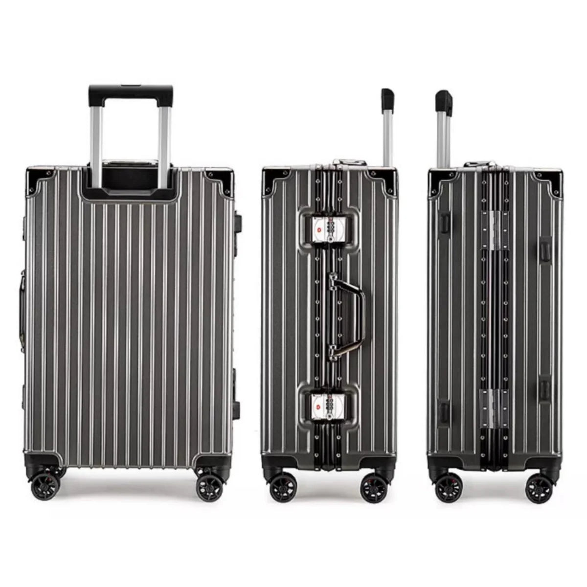 Aluminum Frame Suitcase with Spinner Wheels & TSA Lock (20–26 Inch)