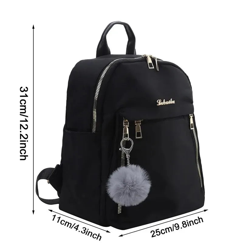 Black Travel Backpack - Large Capacity Unisex Student Backpack