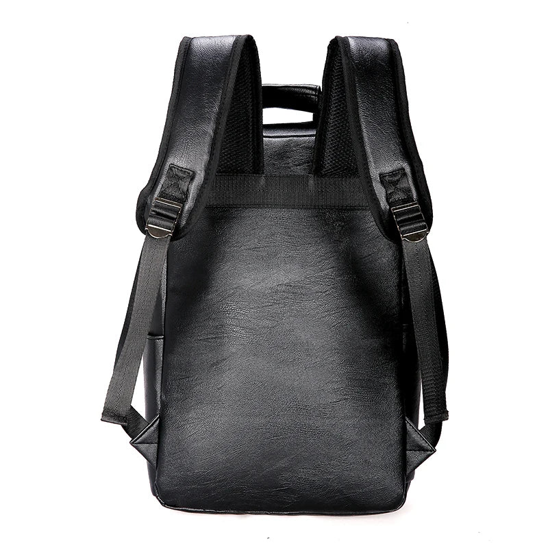 DIDA BEAR Men's PU Leather Laptop Backpack - 20-35L Capacity