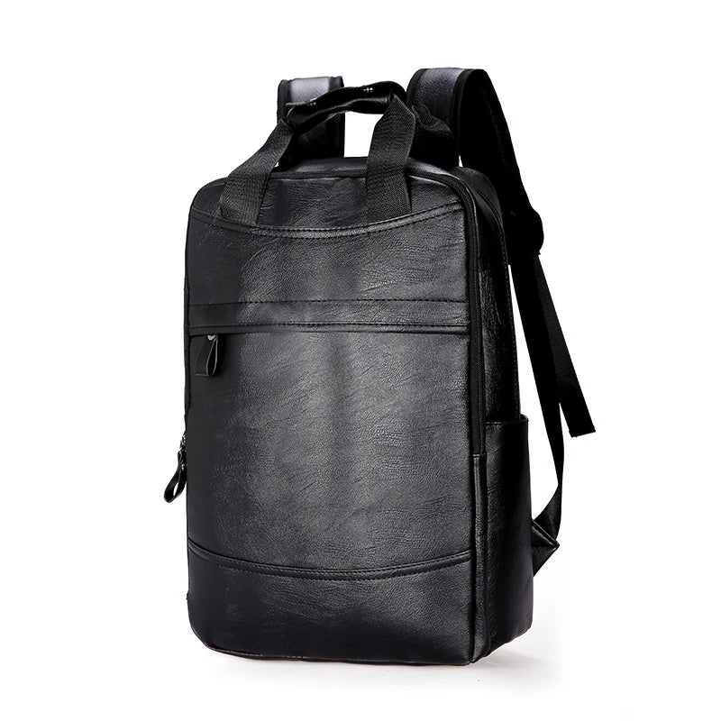 DIDA BEAR Men's PU Leather Laptop Backpack - 20-35L Capacity