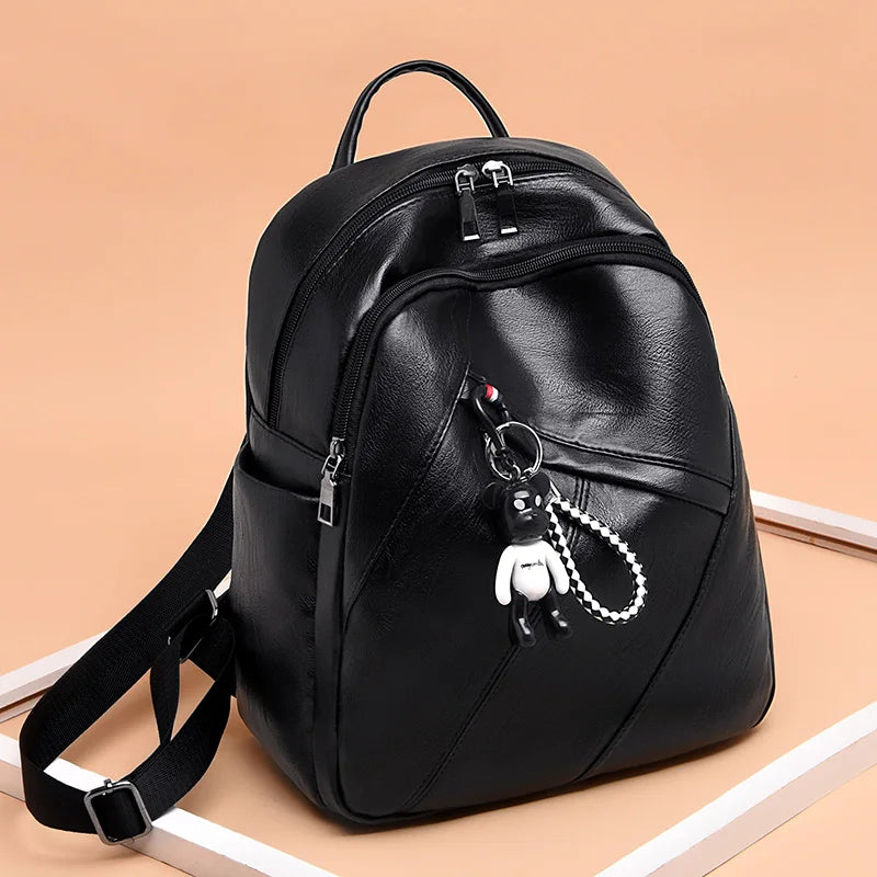 Elegant Women’s Lightweight Backpack – Large Capacity PU Travel Bag