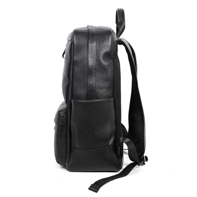 Genuine Leather Laptop Backpack – 15.6” Large Capacity Travel Bag for Men