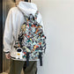 Harajuku Graffiti Print Backpack - Unisex Fashion School Bag with Laptop Compartment