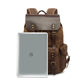 Vintage Waterproof Canvas Laptop Backpack with Leather Accents