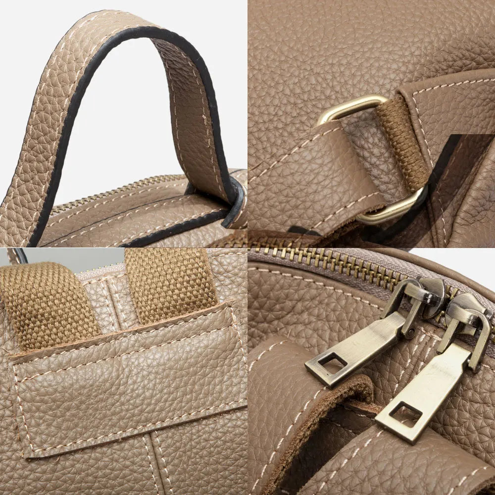 ZENCY Women's Genuine Leather Backpack - Classic Vintage Style