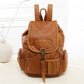 Vintage PU Leather Drawstring Backpack for Women & Teens