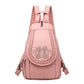 Women's Soft Washed Leather Backpack - Compact Travel & School Bag