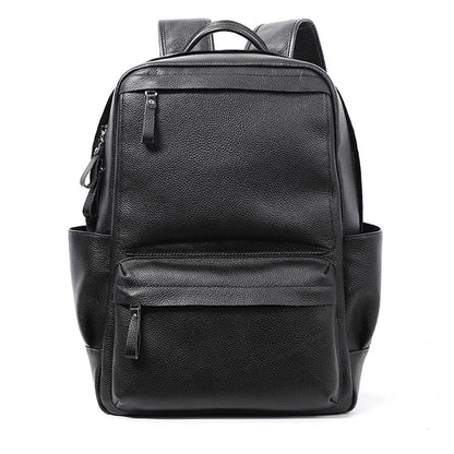Premium Genuine Leather Laptop Backpack - 15.6 Inch Travel & School Bag