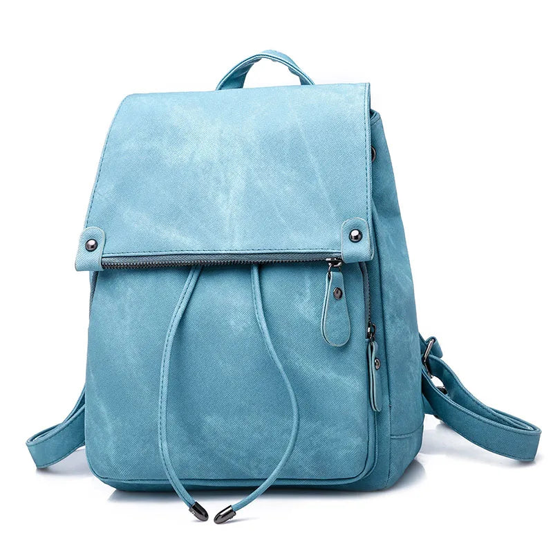 Women's Vintage Leather Backpack - Multifunctional Shoulder Bag