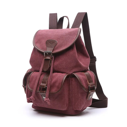 AUGUR Vintage Canvas Backpack - Large Capacity Travel & School Bag