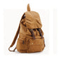 Vintage Canvas & Leather Backpack - Military Style Drawstring Rucksack