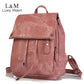 Women's Vintage Leather Backpack - Multifunctional Shoulder Bag