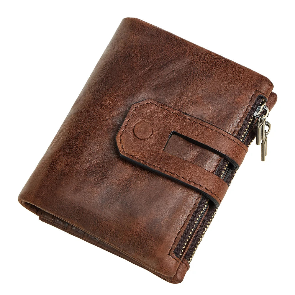 JOGUJOS Genuine Leather Men's Wallet with RFID Protection - Coin Purse & Card Holder