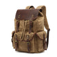 Vintage Waterproof Canvas Laptop Backpack with Leather Accents