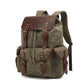 Vintage Waterproof Canvas Laptop Backpack with Leather Accents