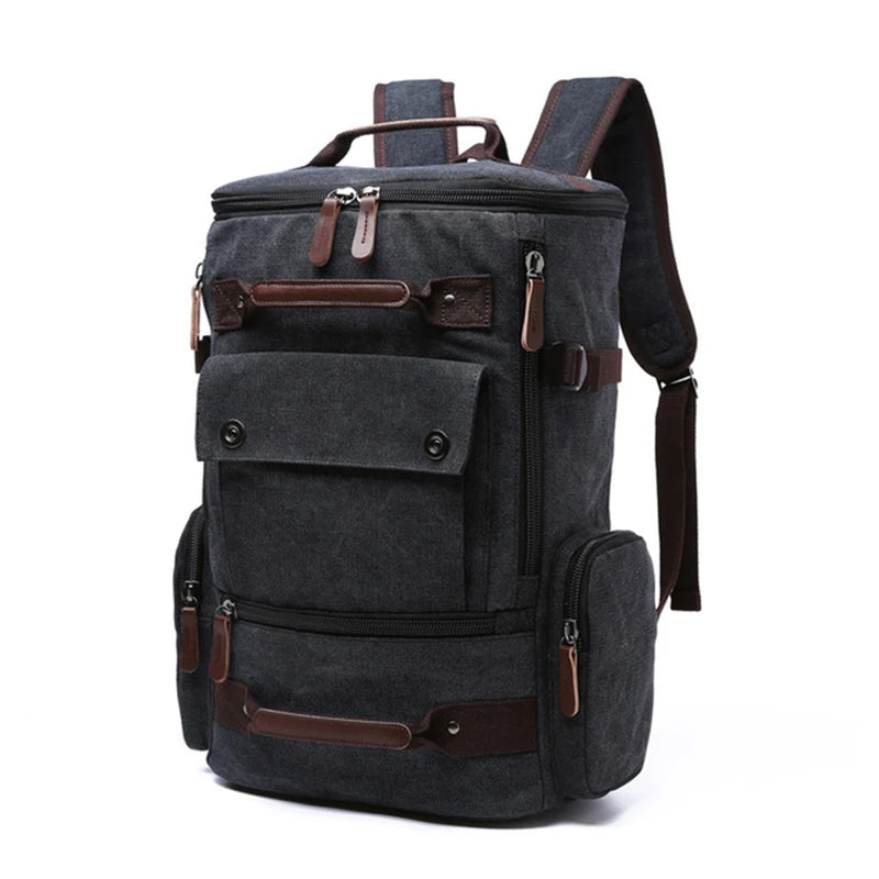 Men's Vintage Canvas Backpack - Large Capacity Travel & Laptop Bag