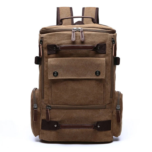 Men's Vintage Canvas Backpack - Large Capacity Travel & Laptop Bag