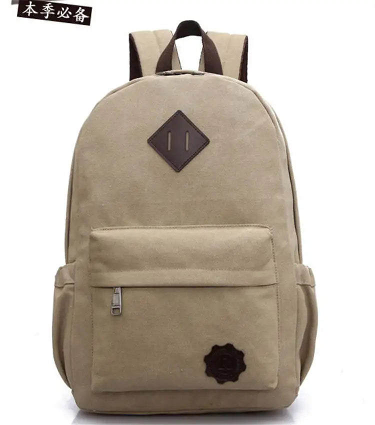 Canvas Laptop Backpack - Vintage Travel Rucksack for Men
