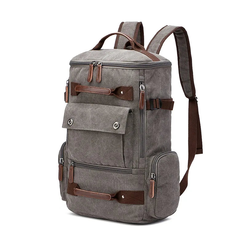 Men's Vintage Canvas Backpack - Large Capacity Travel & Laptop Bag
