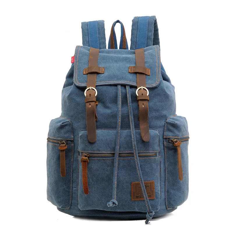 AUGUR Vintage Canvas Backpack - Large Capacity Travel & Laptop Bag