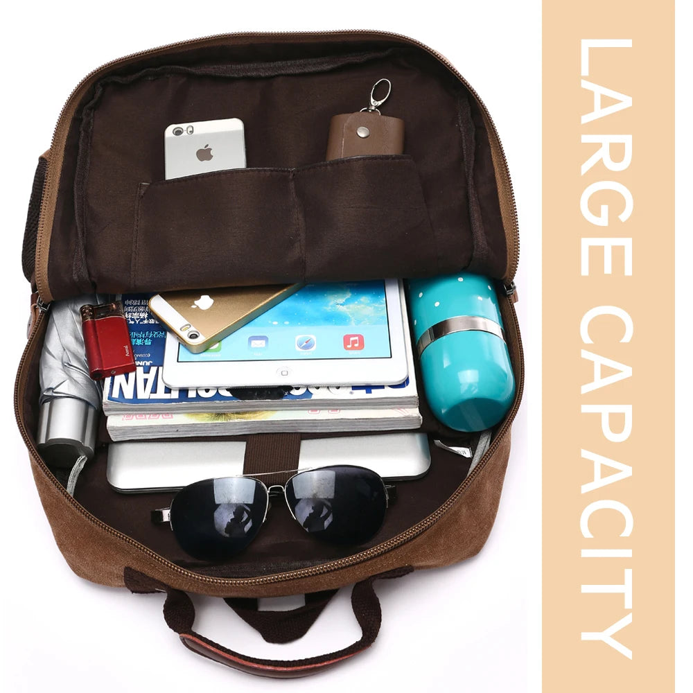 Markroyal 15-Inch Canvas Laptop Backpack - Vintage School & Travel Bag