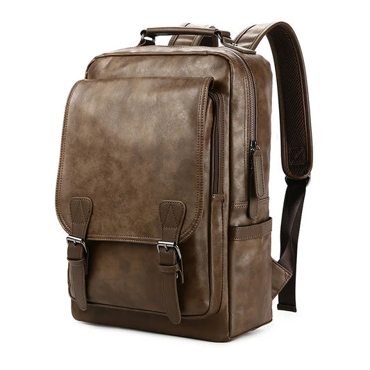 Premium Waterproof Leather Laptop Backpack for Men