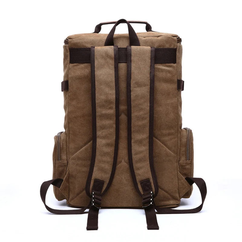 Men's Vintage Canvas Backpack - Large Capacity Travel & Laptop Bag