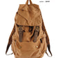 Vintage Canvas & Leather Backpack - Military Style Drawstring Rucksack