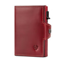 HUMERPAUL RFID Smart Pop-Up Card Wallet - Genuine Leather Slim Card Holder with Coin Purse
