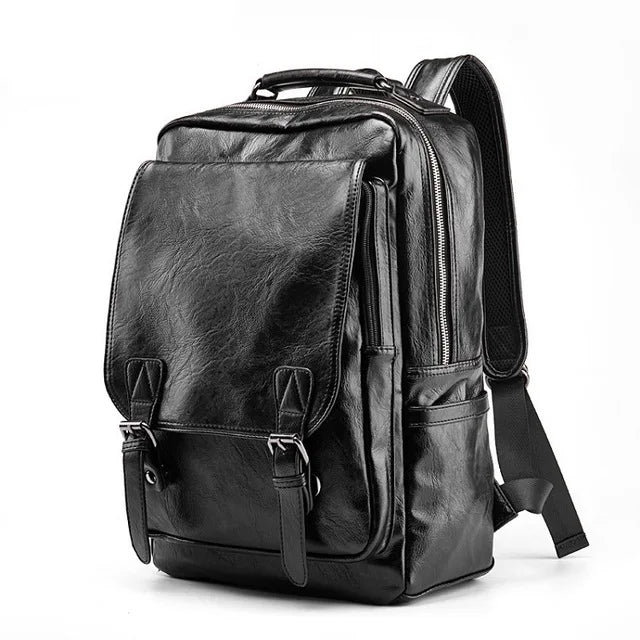 Premium Waterproof Leather Laptop Backpack for Men