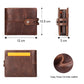CONTACT'S Men's Genuine Leather Wallet - Crazy Horse Leather Bifold with Coin Pocket