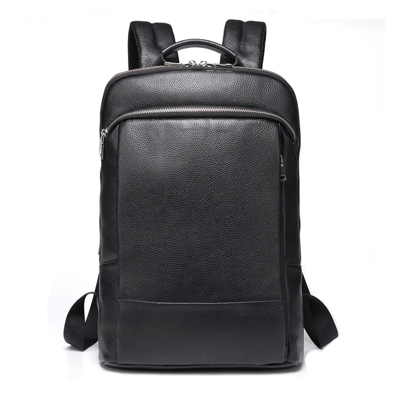 Premium Genuine Leather Business Backpack with USB Charging Port