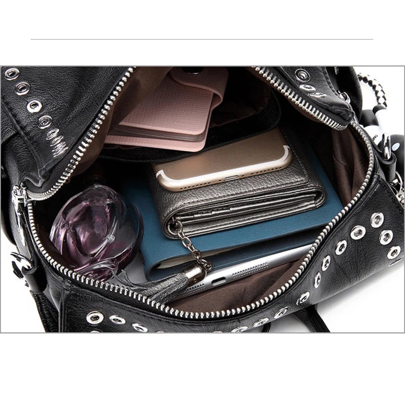 Women's Genuine Leather Backpack - Multifunctional Shoulder Bag