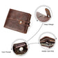 CONTACT'S Men's Genuine Leather Wallet - Crazy Horse Leather Bifold with Coin Pocket