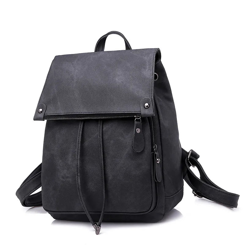 Women's Vintage Leather Backpack - Multifunctional Shoulder Bag