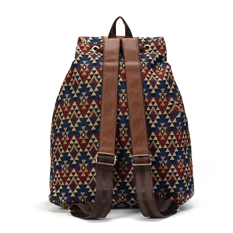 Women's Floral Canvas Backpack - National Print School & Travel Bag