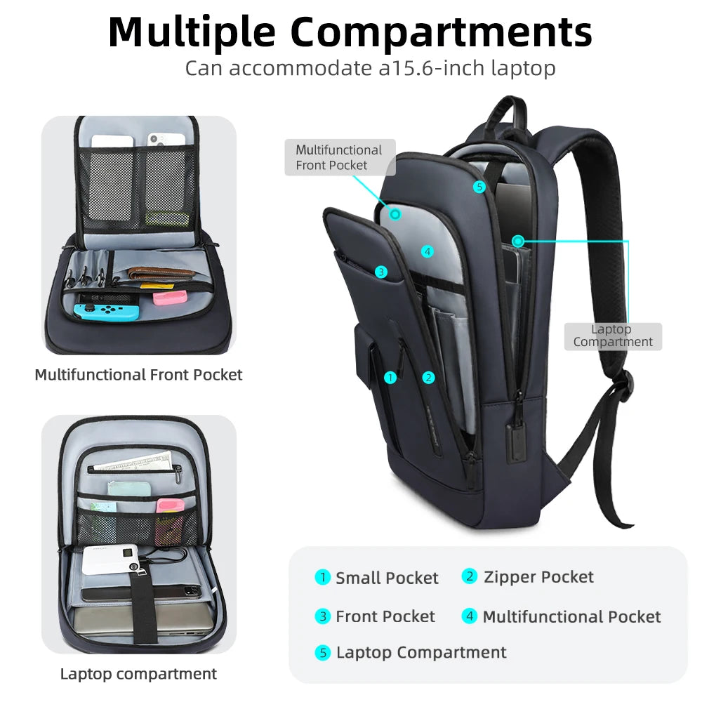 Heroic Knight Professional Laptop Backpack with USB Charging Port