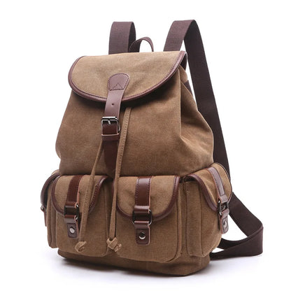 AUGUR Vintage Canvas Backpack - Large Capacity Travel & School Bag